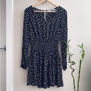 KIMCHI BLUE Black Floral Longsleeve Mini Dress